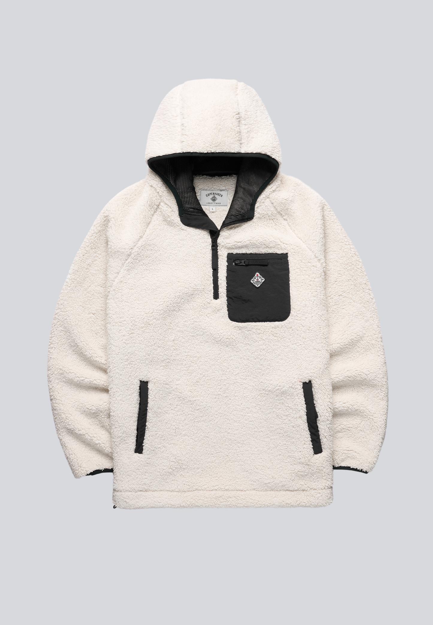 Sherpa Fleece Anorak in Off White