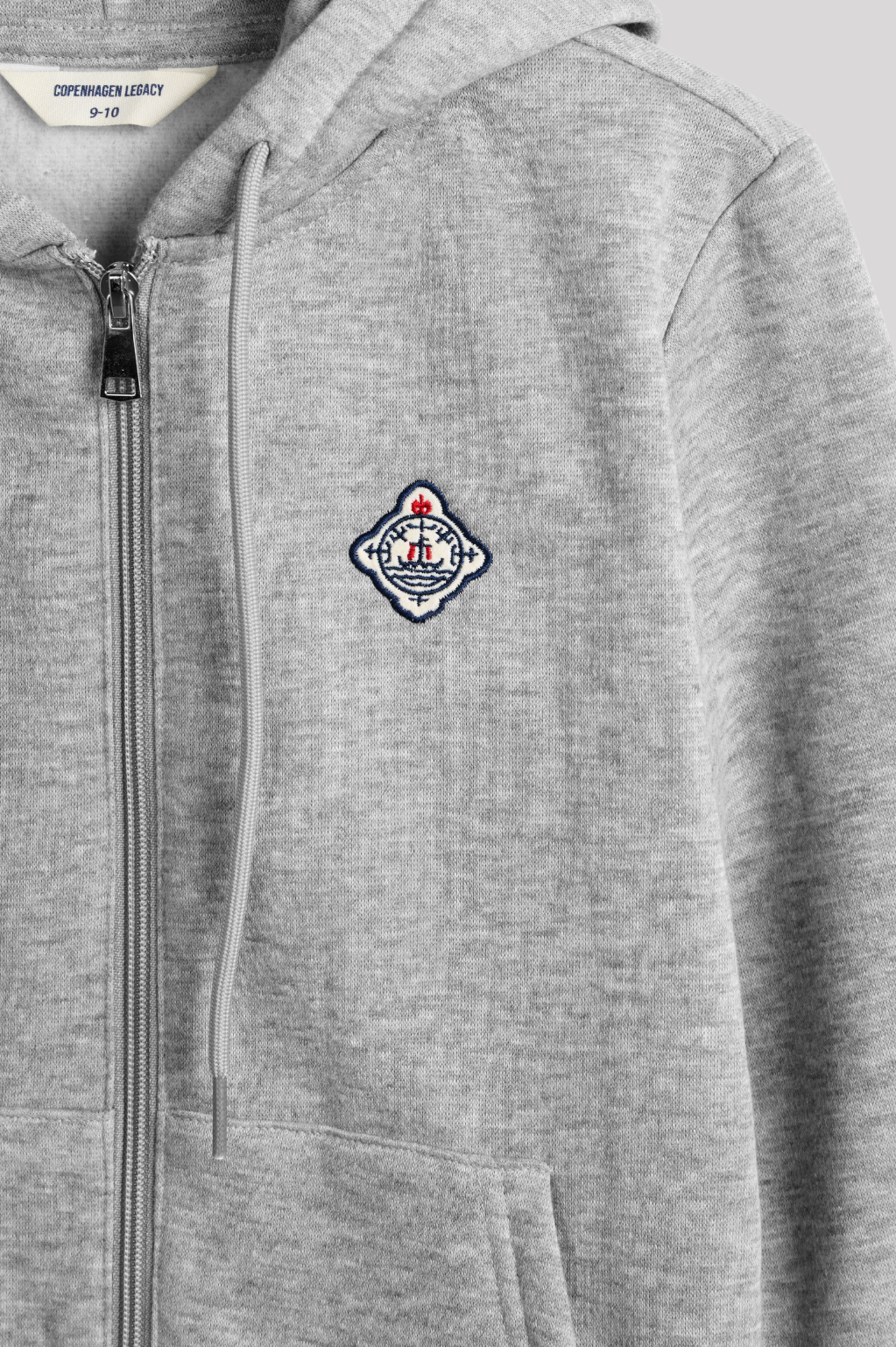 Classic Kids Zip Hoodie Grey Melange