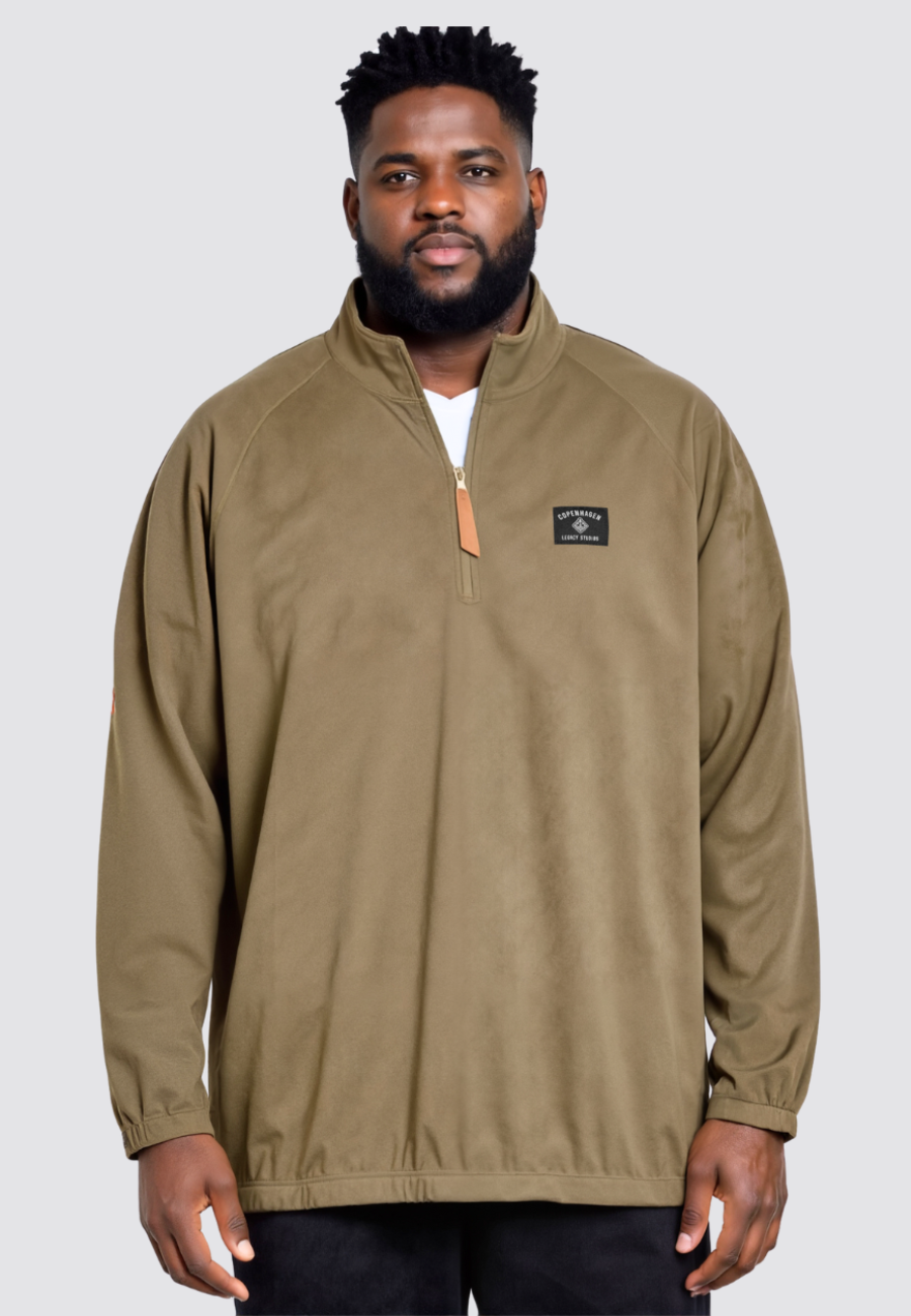 Fleece Half Zip Blouse Khaki
