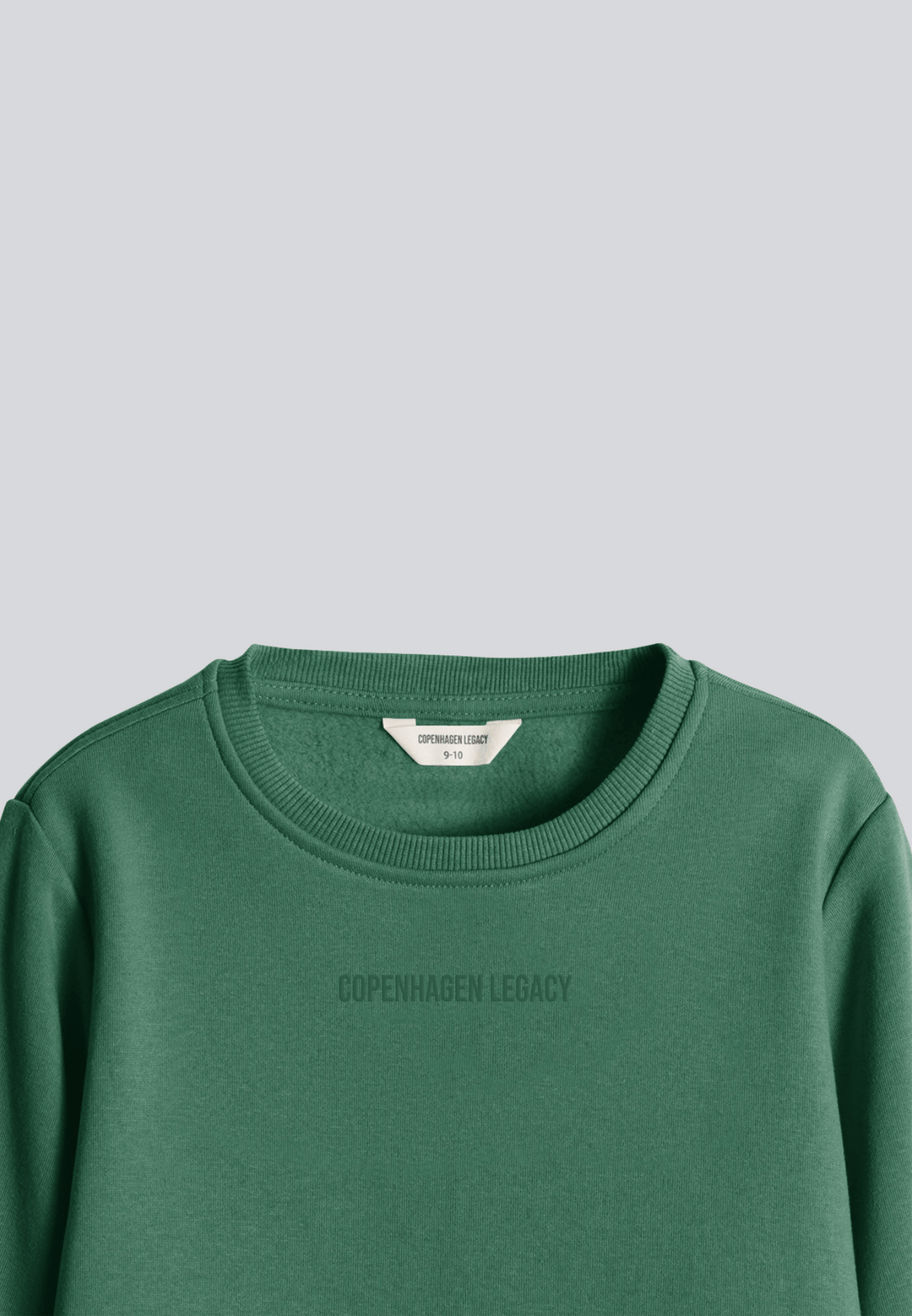 Børnesweatshirt med rund hals, grøn