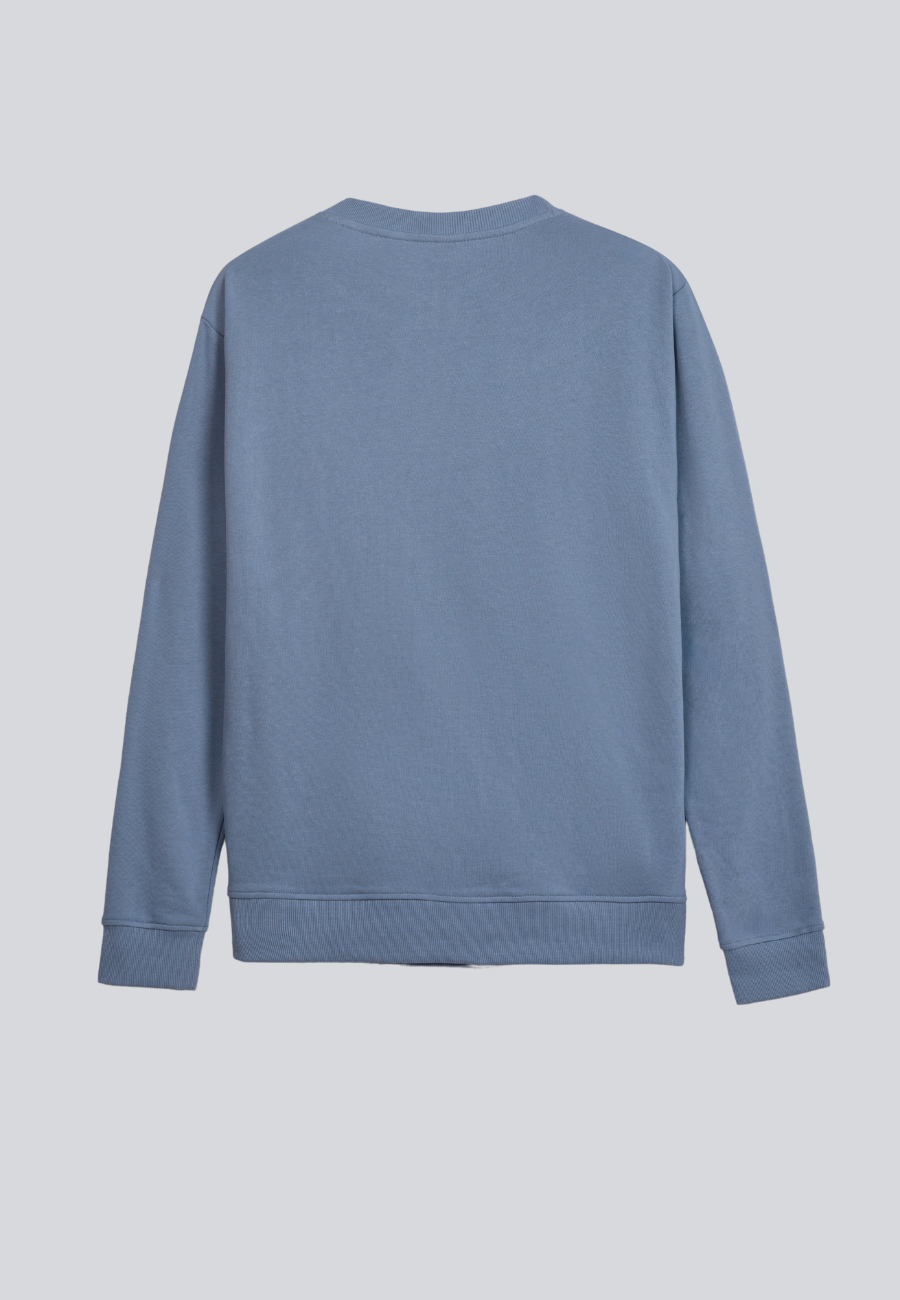 Crewneck Sweatshirt til mænd med print blå