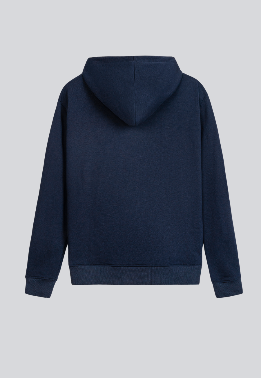 Hoodie Sweatshirt Navy With Print