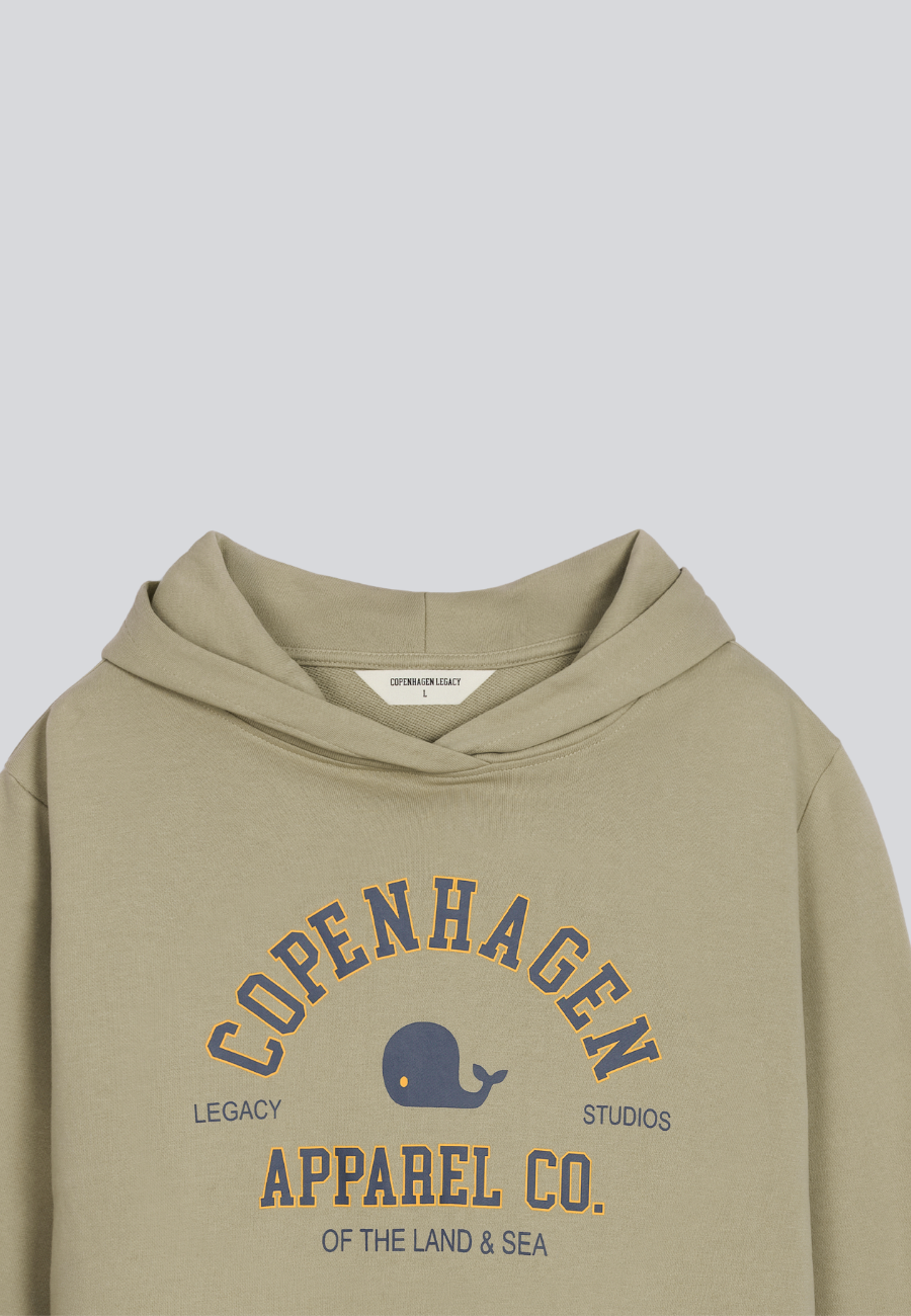 Hoodie Sweatshirt Sand mit Logoprint