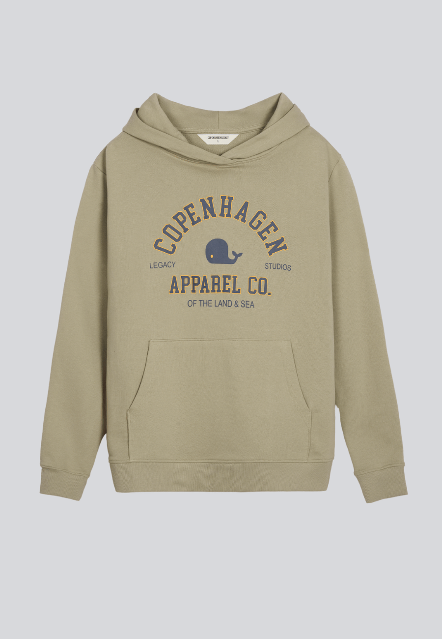 Hoodie Sweatshirt Sand mit Logoprint
