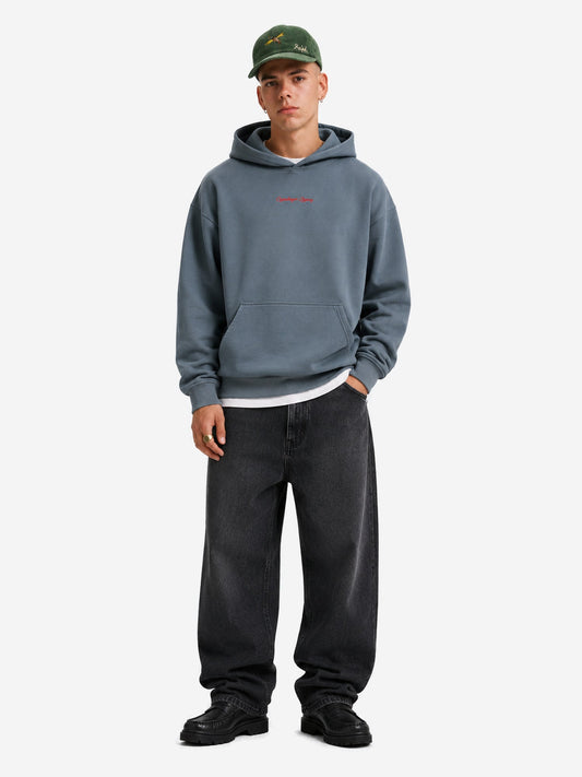 Herren-Hoodie-Sweatshirt in Vintage-gewaschenem Grau