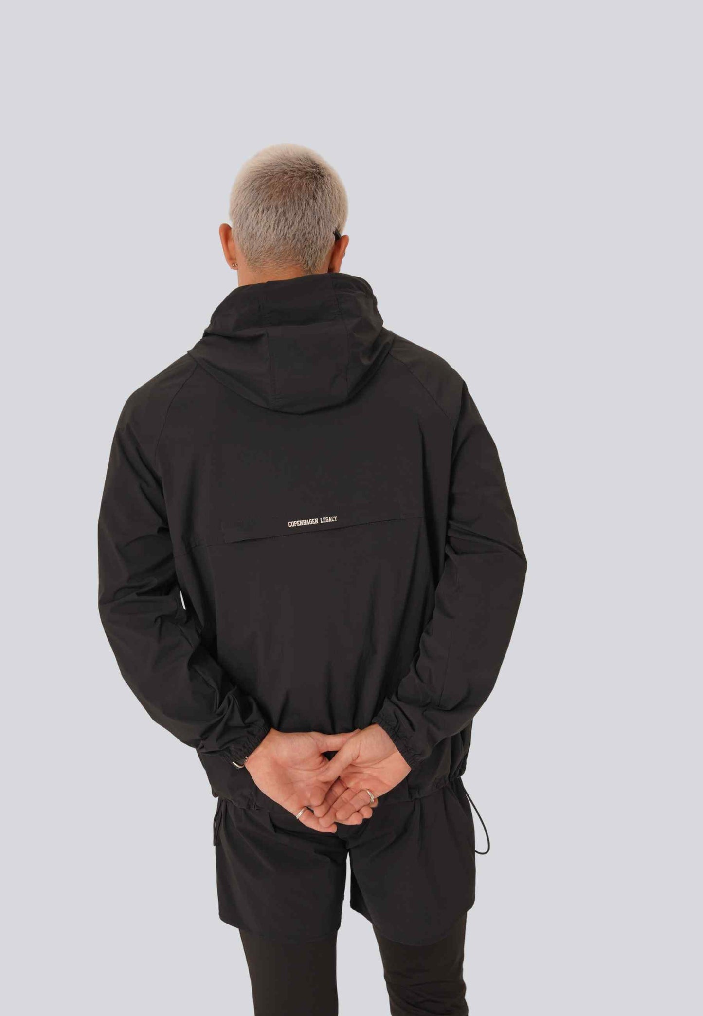One Layer Sports Jacket in Performance Fabric in Black