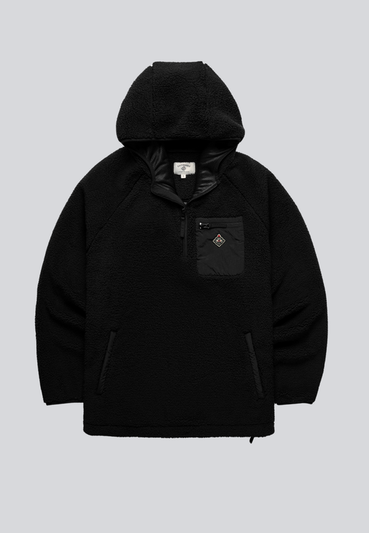 Sherpa Fleece Anorak in Black