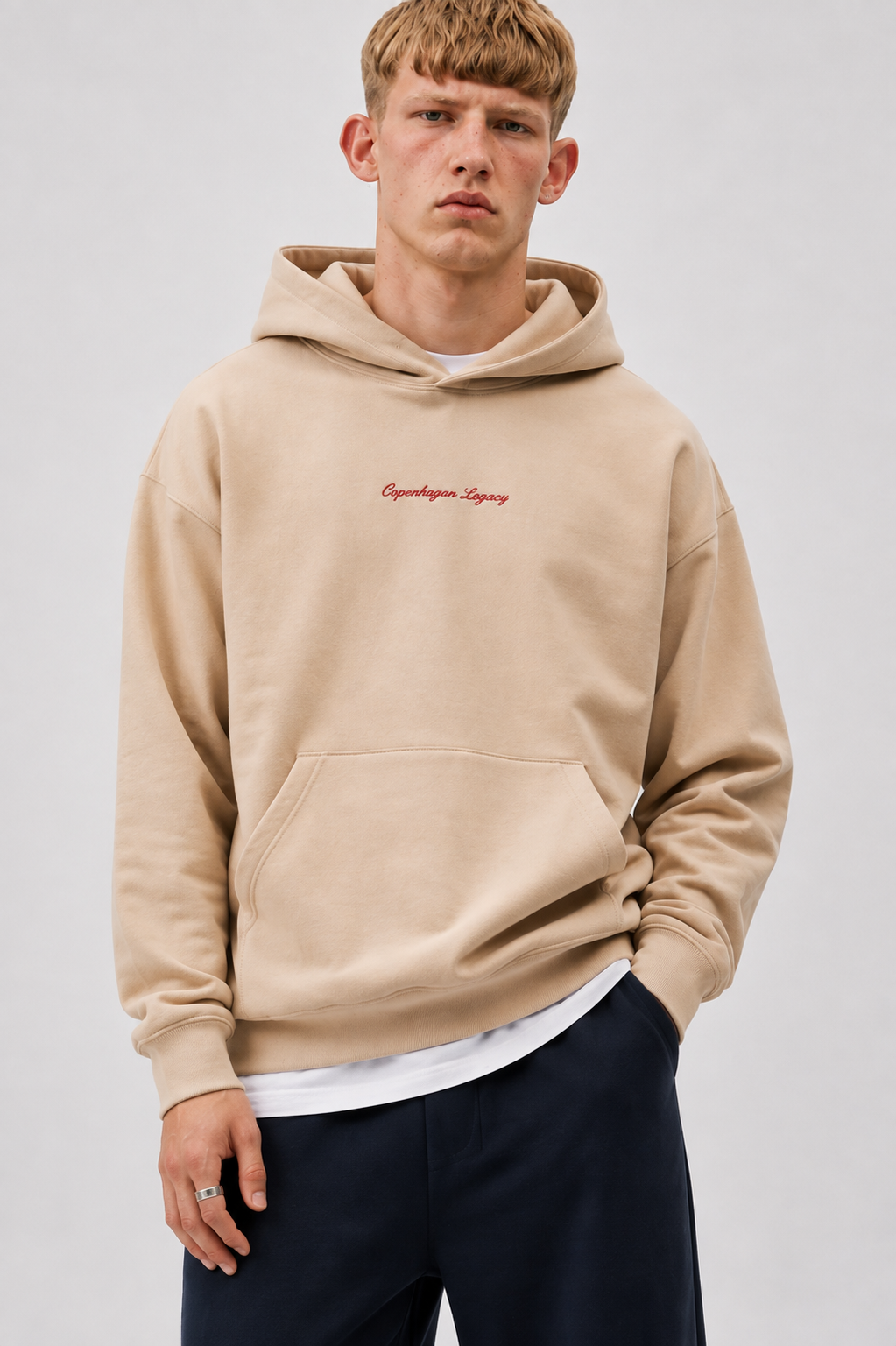 Hættetrøje Sweatshirt til mænd i Sand