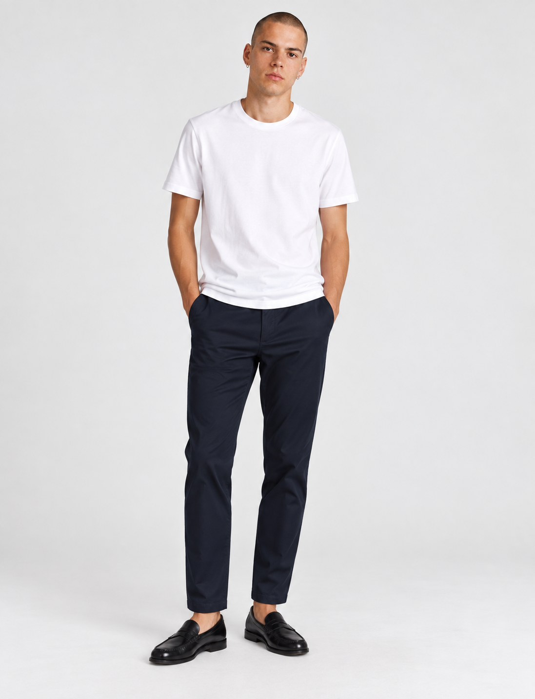 Navy Super Flex Chino Pants – front