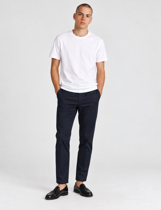 Navy Super Flex Chino Pants – front