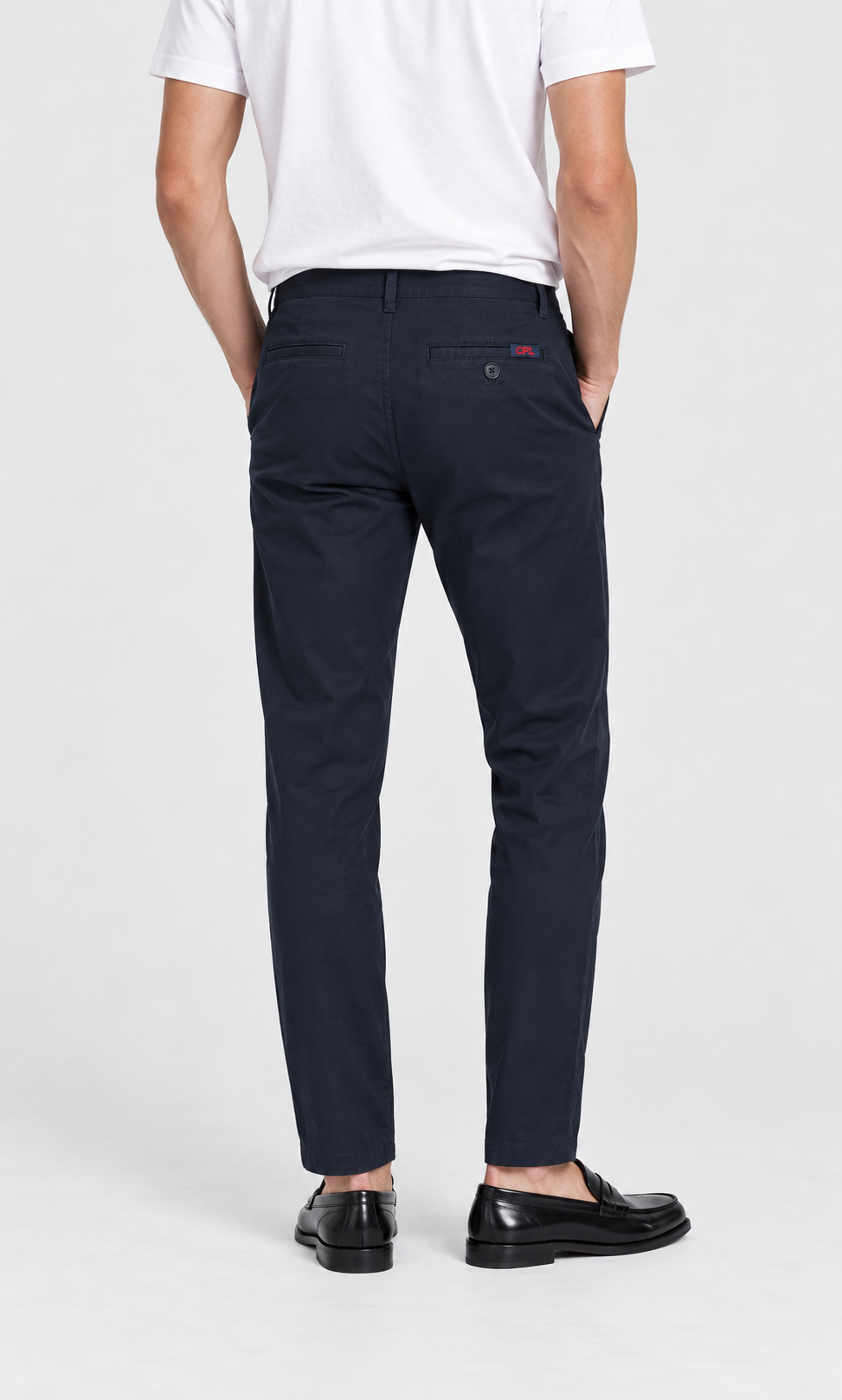 Navy Super Flex Chino Pants – back
