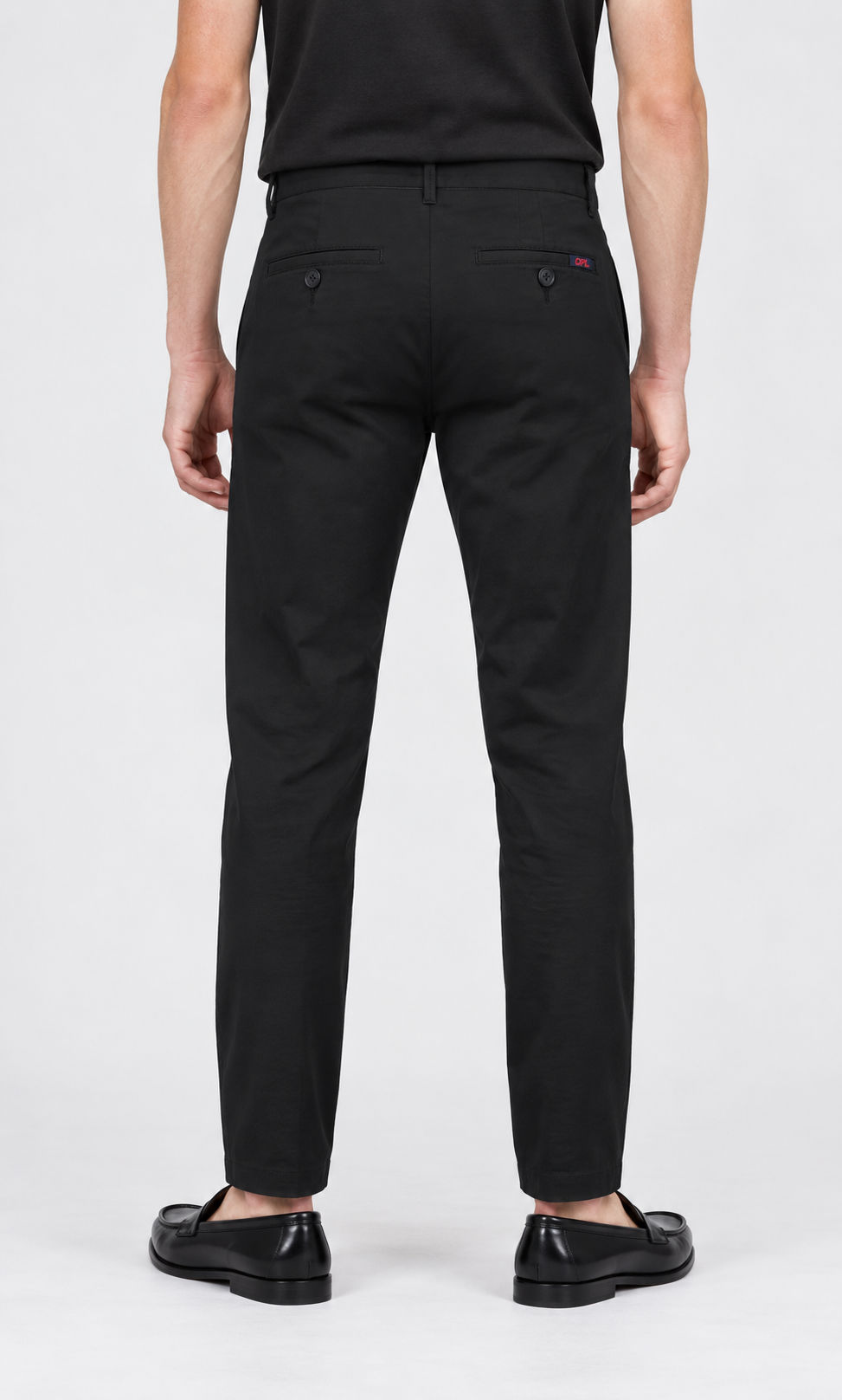 Black Super Flex Chino Pants – back