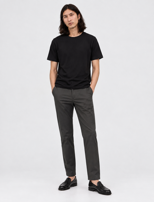 Grey Super Flex Chino Pants – front