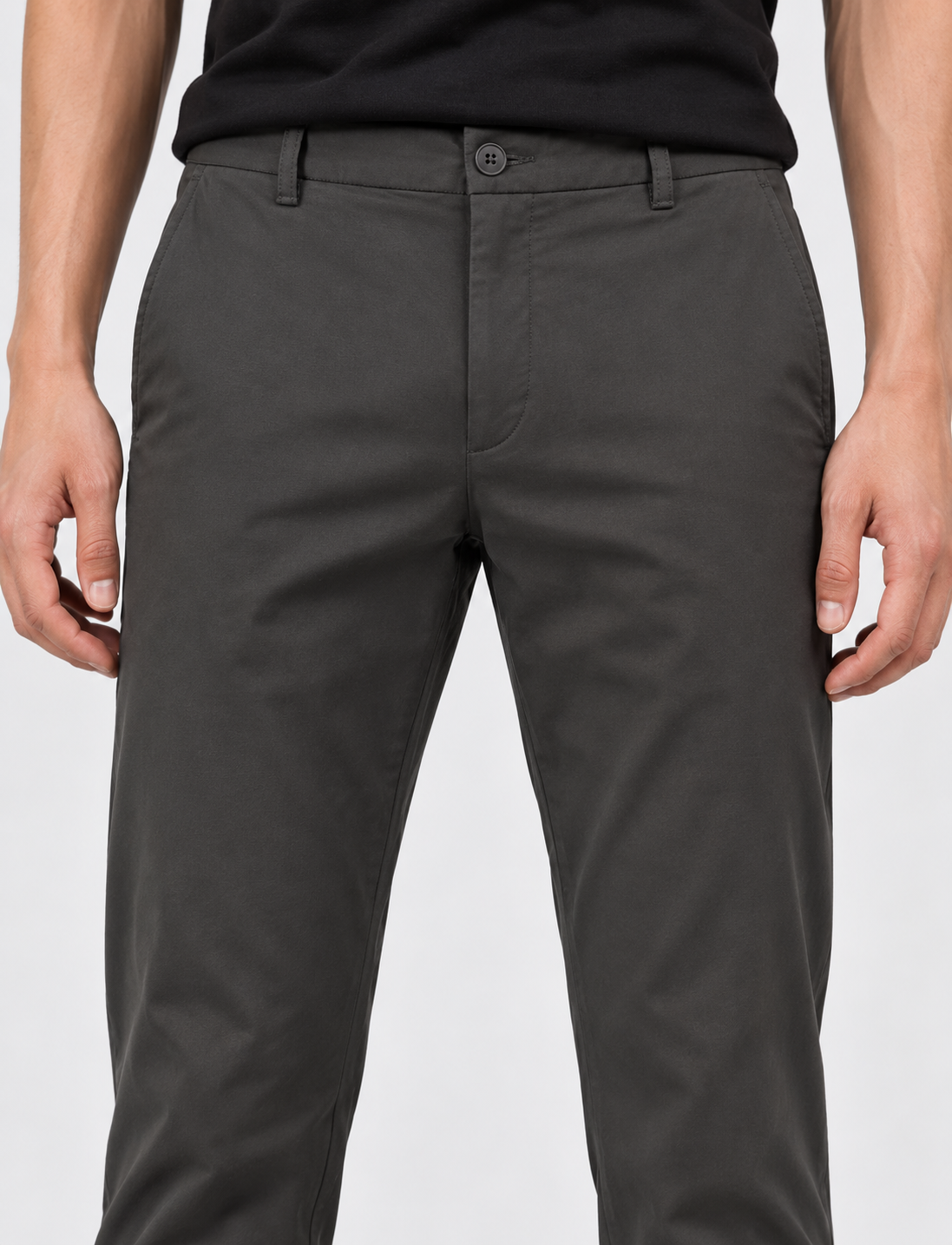 Grey Super Flex Chino Pants – detail