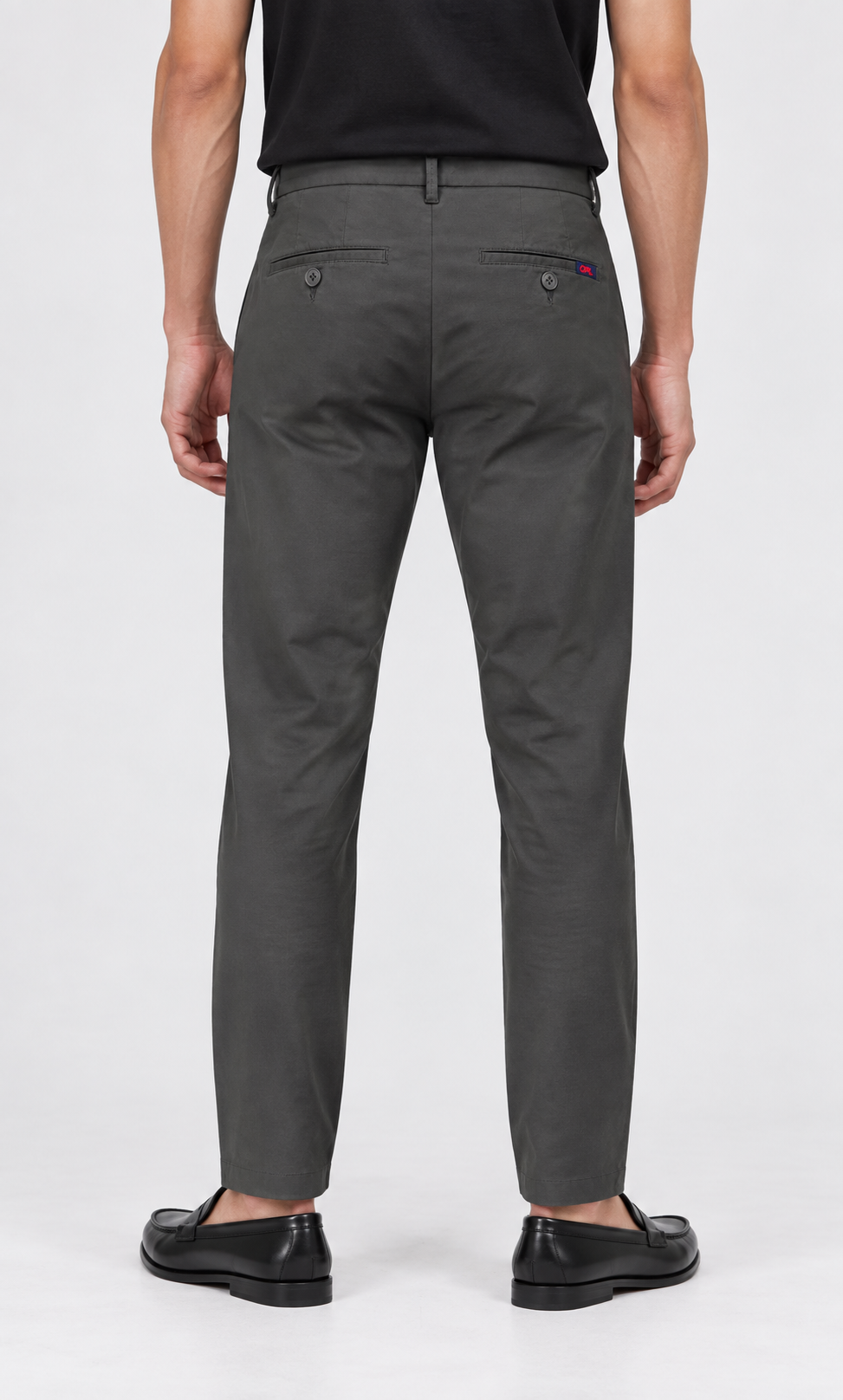 Grey Super Flex Chino Pants – back