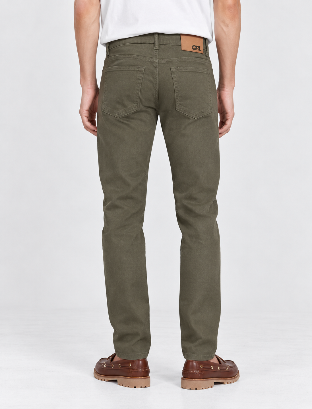 Olive Tapered Jeans – back