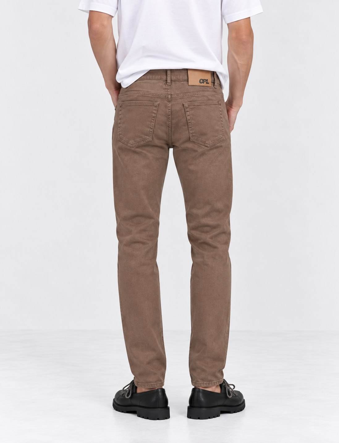 Brown Tapered Jeans – back