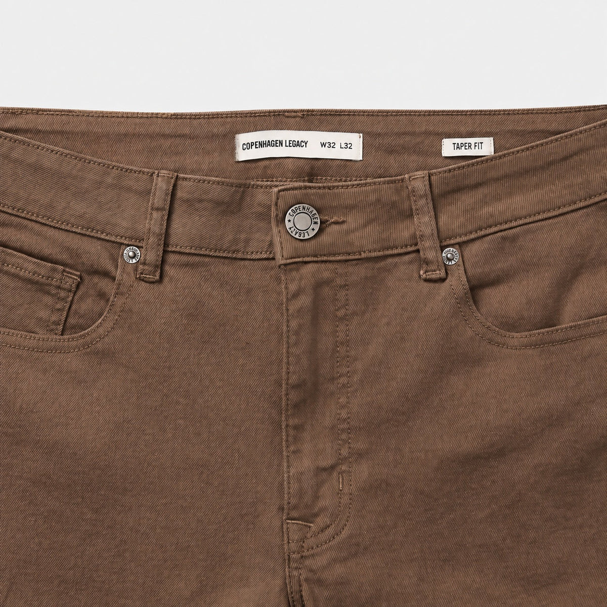 Brown Tapered Jeans – waistband detail