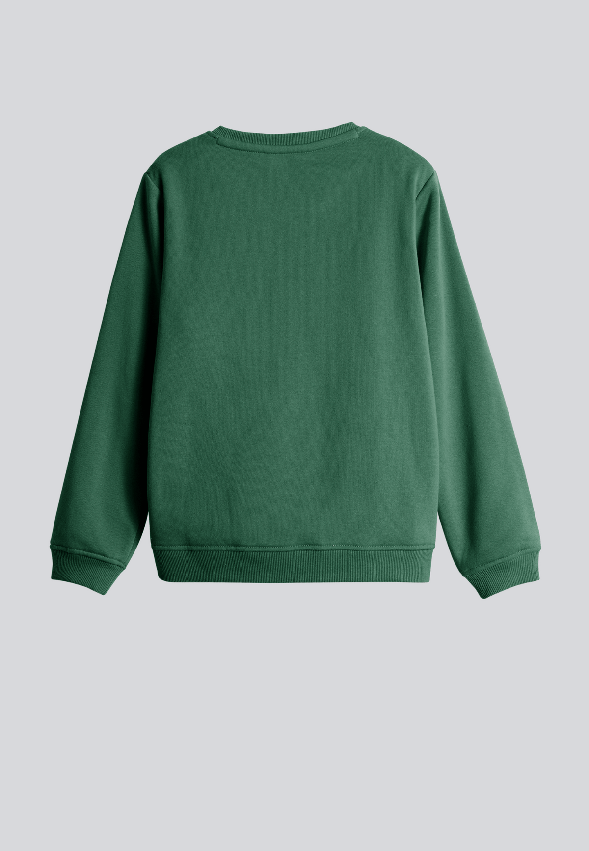 Børnesweatshirt med rund hals, grøn