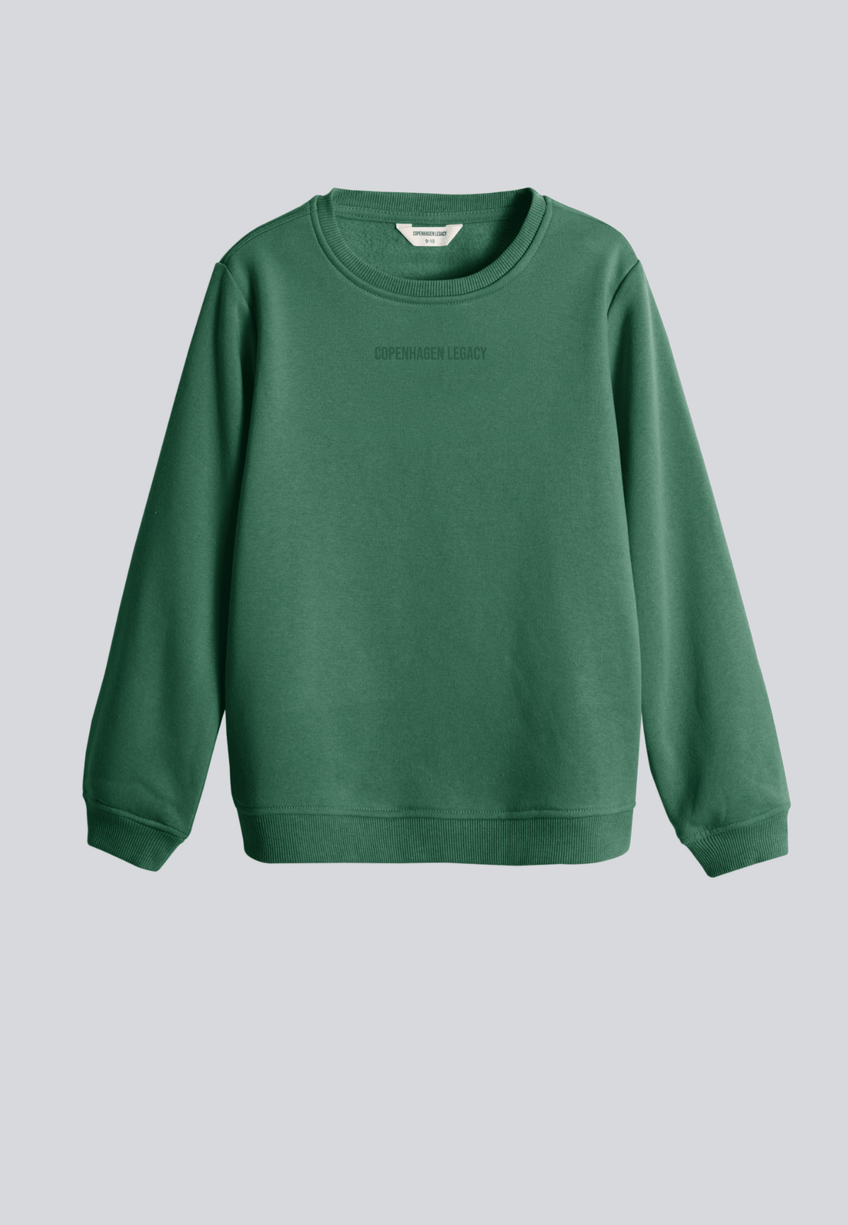 Børnesweatshirt med rund hals, grøn