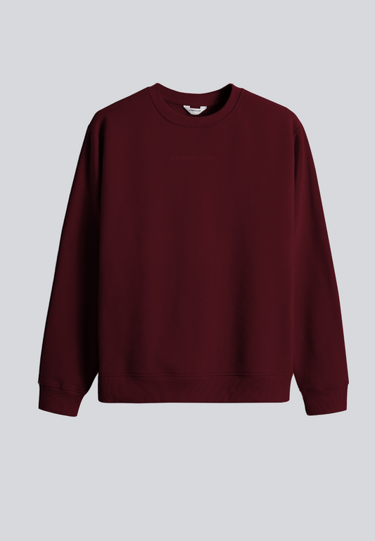 Mens Crew Neck Sweatshirt Bordeaux