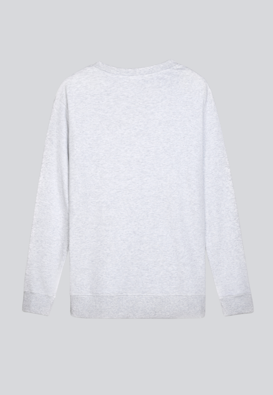 Crewneck Sweatshirt With Print Grey Melange