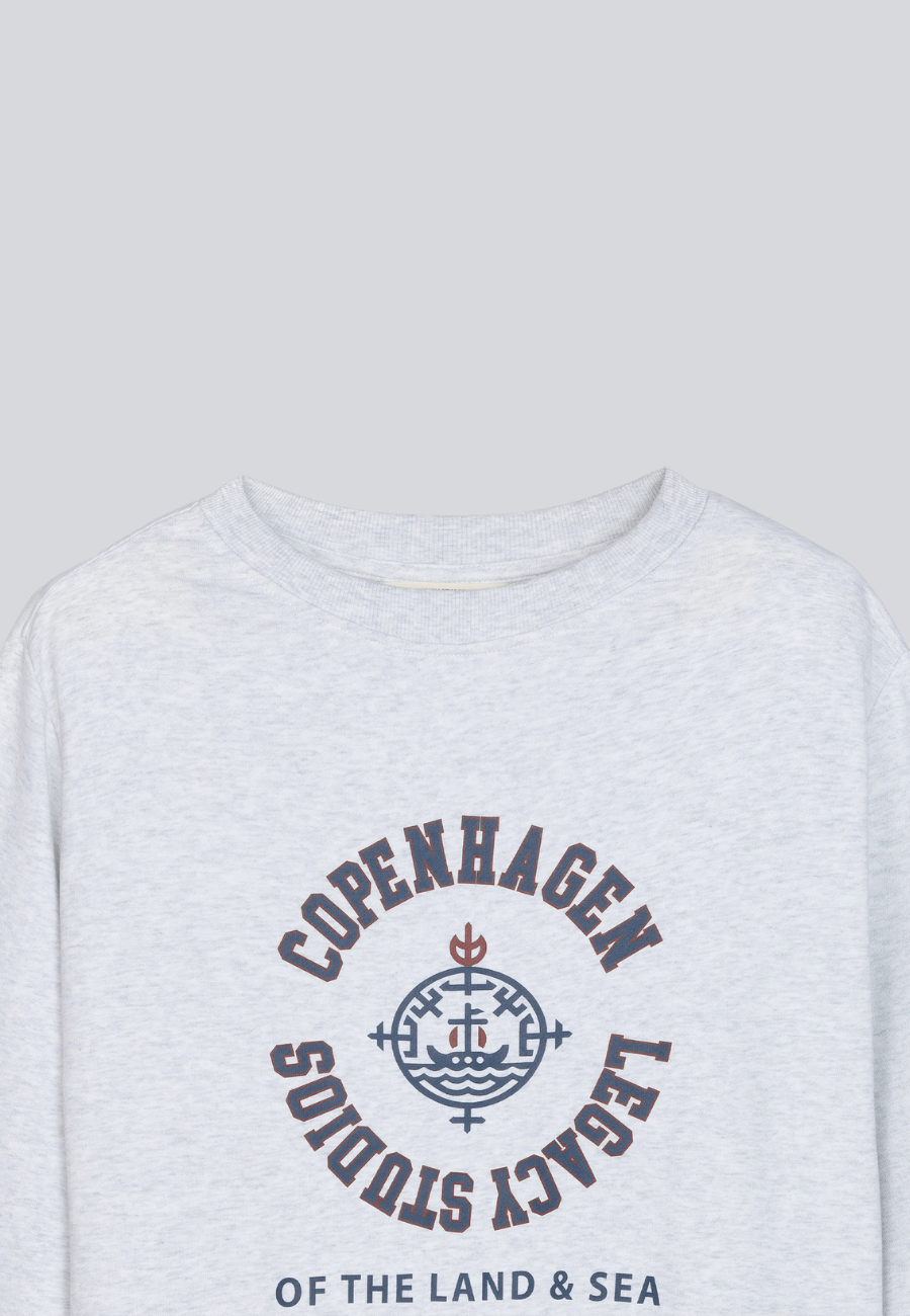 Crewneck Sweatshirt With Print Grey Melange