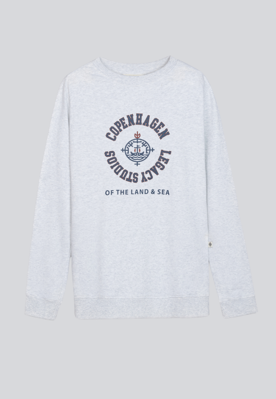 Crewneck Sweatshirt With Print Grey Melange