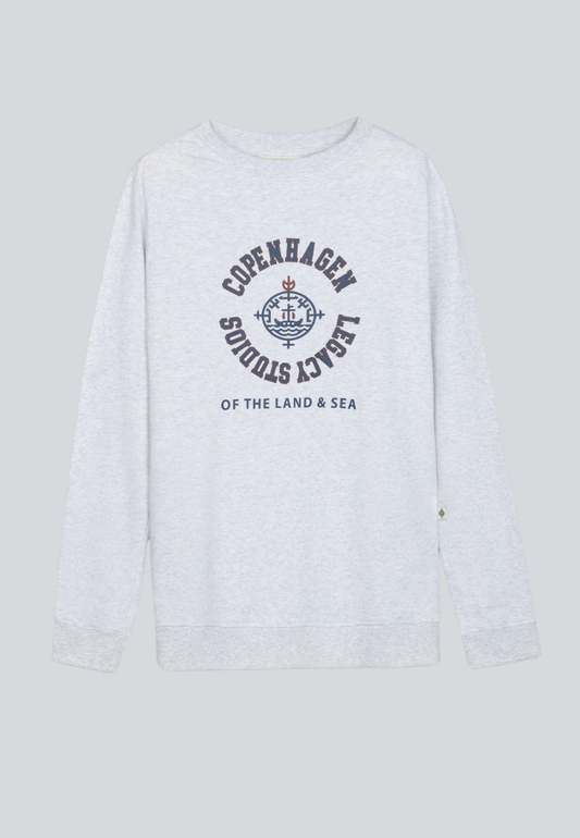 Crewneck Sweatshirt With Print Grey Melange
