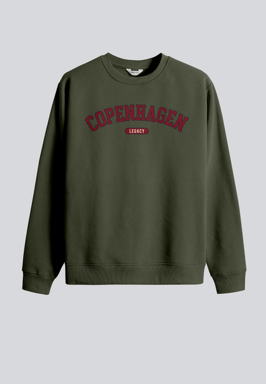 Mens Army Crew Neck Sweatshirt With Print