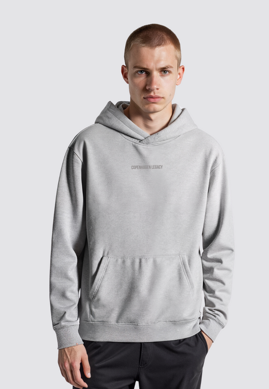 Mens Hoodie Sweatshirt Grey Melange