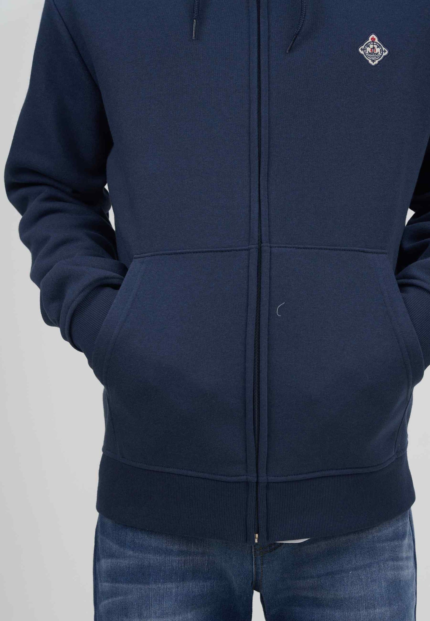Mens Hoodie Zip Sweatshirt Navy