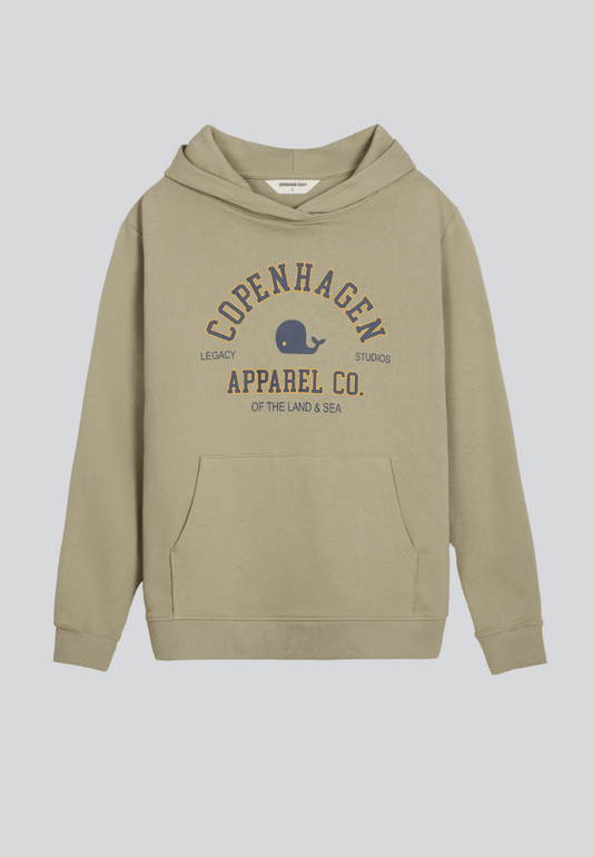Hoodie Sweatshirt Sand With Print